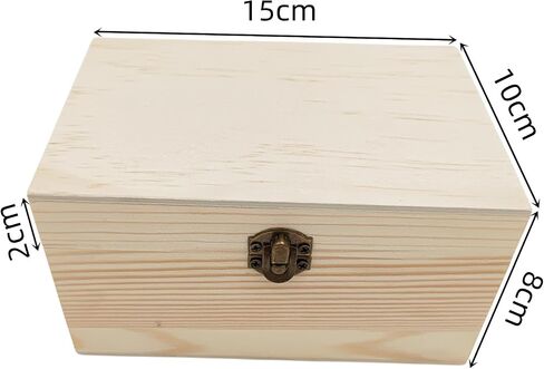 Anktily 4 Pack Unfinished Wooden Box, 6 x 4 x 3 inch Rustic Small Wood Box with Locking Clasp DIY Craft Storage Organizer Box for Home Table Decoration in Saudi Arabia