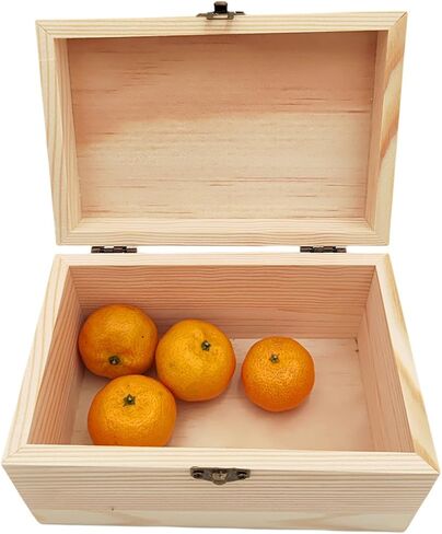 Anktily 4 Pack Unfinished Wooden Box, 6 x 4 x 3 inch Rustic Small Wood Box with Locking Clasp DIY Craft Storage Organizer Box for Home Table Decoration in Saudi Arabia