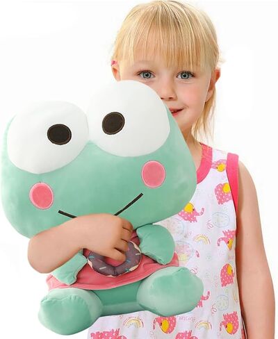 Elainren Sleepy Frog Plush Toy Toy Creative Frog Pottive Animals Green Frog Plushie- Hug and Cuddle with Squishy Accishy and للحشو - هدية دمى الضفدع ، 9.8 '' in Kuwait