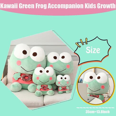 Elainren Sleepy Frog Plush Toy Toy Creative Frog Pottive Animals Green Frog Plushie- Hug and Cuddle with Squishy Accishy and للحشو - هدية دمى الضفدع ، 9.8 '' in Kuwait
