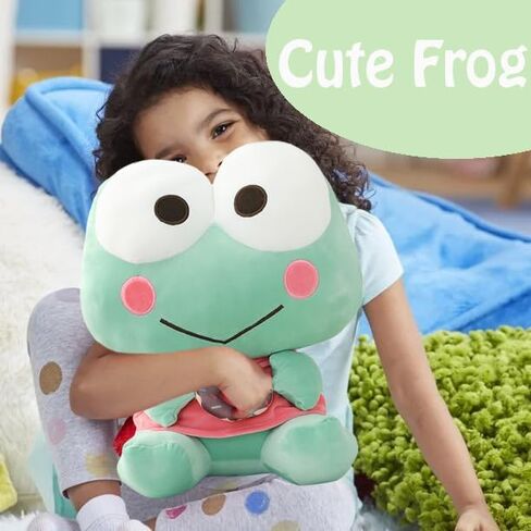 Elainren Sleepy Frog Plush Toy Toy Creative Frog Pottive Animals Green Frog Plushie- Hug and Cuddle with Squishy Accishy and للحشو - هدية دمى الضفدع ، 9.8 '' in Kuwait