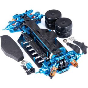 MOHERO 1/10 RC Chassis Frame Kit Metal & Carbon Fiber RC Drift Car Chassis Kit for TT02 RC Upgrade Part