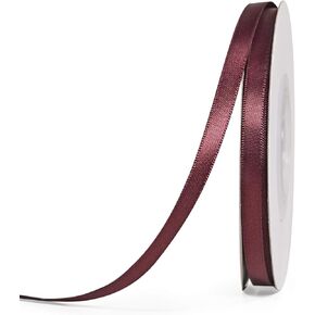 YAMA Burgundy Double Face Satin Ribbon 1/4 Inch 25 Yards Thin Burgundy Ribbon for Gift Wrapping Decorations DIY Crafts Arts