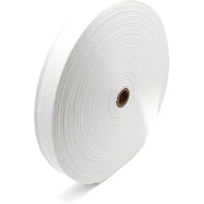 100 ٪ Twill Franringbone Twill Tox 1 "White-100 Yard Roll- مصنوع في الولايات المتحدة الأمريكية- شريط حزام متعرجة شريط خياطة Twill Ribbon لصنع الحرف DIY