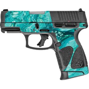 Mayyskins الجلد متوافق مع Taurus G3C 9mm Luger - Sea Limestone | غلاف الالتفاف الواقي ، الدائم ، والفريد من نوعه | من السهل تطبيق الأنماط وإزالتها وتغييرها | صنع في الولايات المتحدة