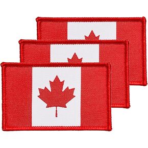 3pcs Canada Canadian Flag Patch 2 × 3 بوصة ، حلقة الخطاف التكتيكية المطرزة بتصحيحات العلم في شارة الظهر للظهر.