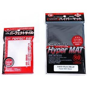 KMC Hyper Mat Sleeve Black (240Pieces) & Card Barrier Perfect Size Soft Sleeves (300Pieces)