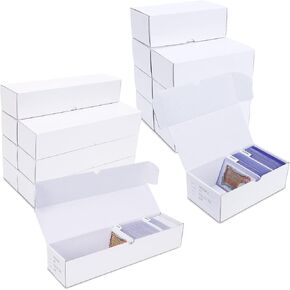 8 PCS Trading-Card Storage Box 14.4 INCH and 8 PCS Toploader Storage Box 7.4 INCH for TCG/Magic/Mtg Storage and Collection, Horizontal