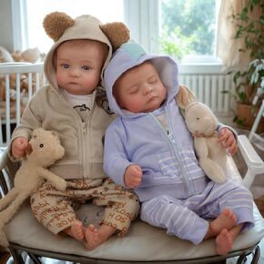 Babeside Rebord Baby Baby Dolls Twins - 20 بوصة واقعية ناعمة واقعية ناعمة - دمى الطفل دمى الحياة الواقعية مع هدية لعبة للأطفال 3+