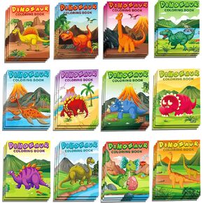 littkeef cliaet 12 Pcs Dinosaur Coloring Books Dinosaur Party Favors Bunnies Bulk Mini Coloring Books Bulk for Kids DIY Art Drawing Activity Book Set for Dinosaur Themed Birthday Party Supplies
