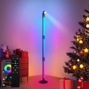 360°Rotating Corner Floor Lamp - Smart LED Corner Lamp with App and Remote Control, 16 Million Colors Multiple Preset Scene, Music Sync, Timer Setting Ideal for Living Rooms, Bedrooms, Gaming Rooms