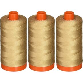 3 عبوات - Aurifil beige - A1050-2314 Mako Cotton Thread - Solid 50wt 1422yds لكل منهما