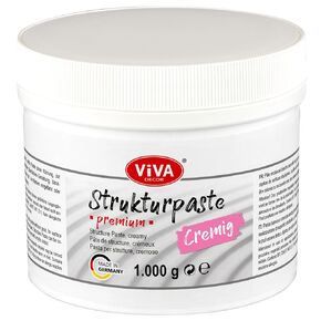 Viva Decor Faste Paste Premium Premium (1000 G ، White) Matte ، Paste في جودة الفنانين ، قابلة للتلوين ، مستندة إلى المياه لملمس سطح الإغاثة