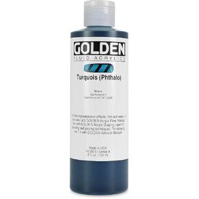 Golden Fluid Acrylics - Turquois (Phthalo) - 8 oz Bottle