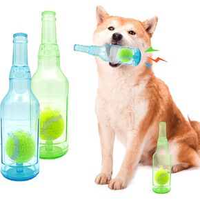 لعبة زجاجة Crunchnplay Aerbee 2pcs للكلاب ، ألعاب الكلب المثيرة للاهتمام ، 7.7 بوصة من ألعاب زجاجة المياه المطاطية مع كرة التنس ، لعبة مضغ الحيوانات الأليفة ، ألعاب الكلاب التفاعلية في الهواء الطلق الكلاب (الأزرق والأخضر) in Kuwait