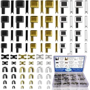 مجموعة إصلاح السوستة 144PCS-4 أحجام ( #3 ، #5 ، #8 ، #10) ، دبابيس الإدراج ، سحاب 3 ألوان محطات وصندوق التجنيب ، مزلاج منزلق للسترات ، المعاطف ، الأحذية ، حقائب الظهر والمزيد (144)