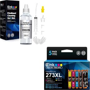 e-z ink ink cleaning kit & 273 ink cartridges bundle bundle bundle for Epson 273xl t273xl لاستخدامها مع xp-520 xp-600 xp-610 xp-620 xp-800 xp-810 xp-820