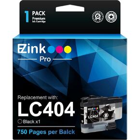 E-Z Ink Pro Pro Compatable Cypatible Cytridges for Brother LC 404 Black LC404 BK LC404BK LC404 حبر خراطيش الحبر لاستخدامها مع Brother MFC-J1205W MFC-J1215W (1 Pack)
