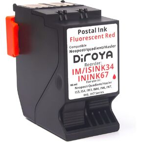 ISINK34 Inink67 حبر خرطوشة عالية العائد من أجل المتوافق مع Neopost Quinient Hasler IS300 ، IS330 ، IM480 ، IM460 ، in600 ، in700 الفلورسنت Red ISINK3 ISINK4 حبر عداد العداد