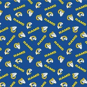 Los Angeles Rams Cotton Fabric - NFL Team Logo Coton Fabric من The Yard و Fat Quarter و Half Yard و 1 Yard و 2 ياردة