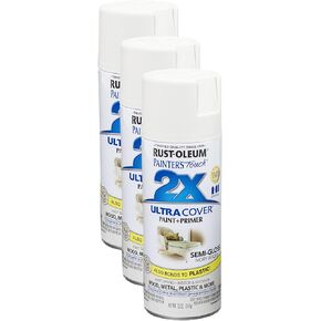 Rust-Oleum 249860 Painter's Touch 2x Ultra Cover Pray Paint ، 12 OZ ، شبه لامعة عاجية (حزمة 3)