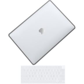 Se7enline MacBook Air 13.6" M4 A3240 Case 2025, Frosted Gray Protective Shell & TPU Keyboard Cover - Scratch-Resistant Matte Finish