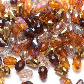 100pcs 6 * 8mm دمعة البلورة الزجاجية حبات لصنع المجوهرات ، وعمودي متعددة الأوجه ، الفتحة الزجاجية ، حبات الزجاج الزجاجية ، مسجلة ، قلادة ، قلادة ، ورياح ، ورياح ديي ، المشاريع ،