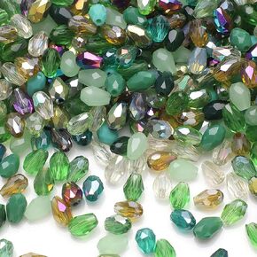 100pcs 6 * 8mm دمعة البلورة الزجاجية حبات لصنع المجوهرات ، وعمودي متعددة الأوجه ، الفتحة الزجاجية ، حبات الزجاج الزجاجية ، مسجلة ، قلادة ، قلادة ، ورياح ، ورياح ديي ، المشاريع ، in Kuwait