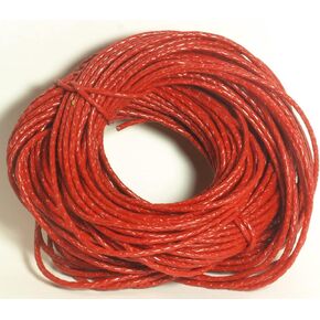 4 mm Red Braided Leather Cord, 25 Meter Hank