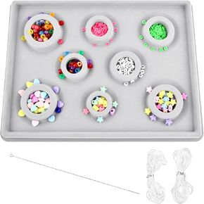 Bracelet Bead Board with 2 Rolls Jewelry Bead Threads and Beading Needle for Jewelry Bracelet Making Supplies(Color:as Shown)