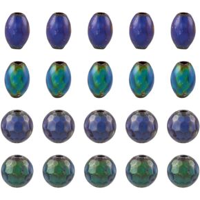 Fashewelry 20pcs درجة حرارة الهيماتيت حبات البيض البيضاوية على شكل متغير حبات مزاجية للشفاء DIY Crystal Bracelet Necklace Craft Making Jewelry Making