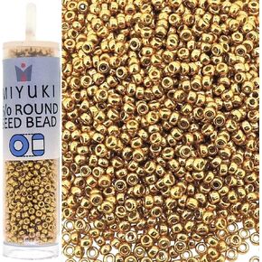 حبات بذور ميوكي رول روكيل مقاس 15/0 8.2g Duracoat Goldized Gold