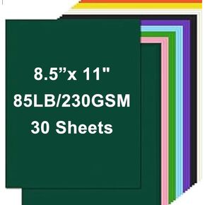 Cardstock 8.5 "× 11" ، ورق Cardstock 85 رطل/230 GSM ، مخزون بطاقة ملون للطابعة ، الرسم ، علامات الهدايا ، الدعوات ، البطاقات وما إلى ذلك (متعدد الألوان ، 30 ورقة)