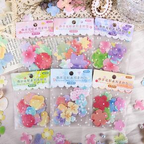 180 Pieces Mini Flower Collage Paper Pack, Wedding Scrapbooking Supplies Embossed Background Paper Flowers Scrapbook Pack for Card Making Collage DIY Handmade Craft Decoration