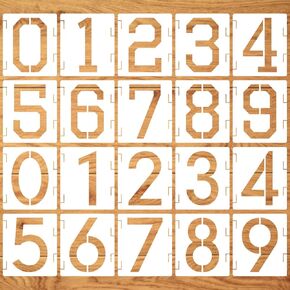 8 Inch Number Stencil Kit, 20Pcs Reusable 0-9 Address Number Stencils for Painting on Road, Wall, Wood, Mailbox