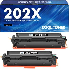 202x خراطيش حبر أسود عالي العائد: 202A استبدال متوافق مع HP 202x CF500X 202A CF500A COLER PRO MFP M281FDW M281CDW M281FDN M254DN M254NW M281 M254 TROM (2 PACK)