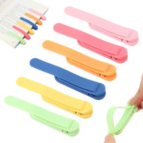 6pcs Silicone Automatic Bookmarks, Smart Bookmarks for Women Men Book Accessories, Silicone Book Marks for Reading Women, Men, Kids, Reading Accessories Gifts for Book Lovers