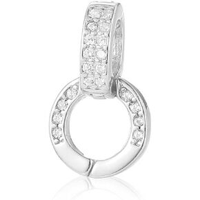 925 Sterling Silver Micro Pave Zirconia Zirconia pendant plend Clasp Clasps Clasps Connector Conclace Coxtender Clasps and inlups for DIY Jewelry (Silver Original)