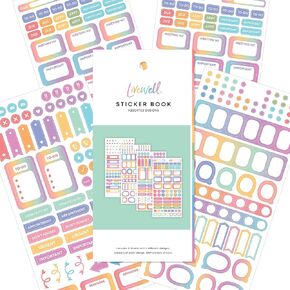 Blue Sky Livewell Sticker Book, 950+ Stickers, Planner with Journal Accessories, Motivational, Functional, and Decorative Stickers for Goal Setting with Organization (1)