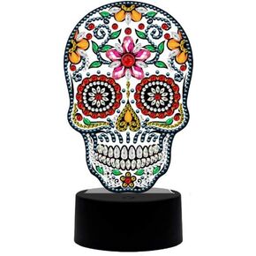 pigpigboss LED Diamond Painting Night Lamp, Skull Diamond Art Painting Night Light, Crystal Diamonds Dots Art Night Lamp with 7 Colors for Adults Home Decor