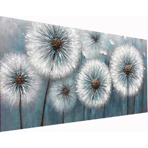 YALKIN 5D Large Diamond Painting Kits for Adults (35.4x15.7inch), Dandelion Flower Full Round Drill Nature Gem Arts Paint by Diamonds Kits Diamond Art Kits for Home Wall Decor Relax Gift