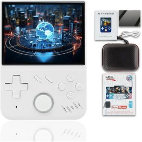 MINI MINI HANEHELD GAME CONSOLE 3.5-in 640*480 IPS OCA SCREEN RK3326 4000MAH MYMINI مع White-64GBVER WHITE-64GBVER.