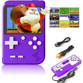 Retro Mini 500 Non-Repeating Classic FC Games Portable Video Handheld Game Console.3.0-inch Screen.1020mAh(500_Purple)