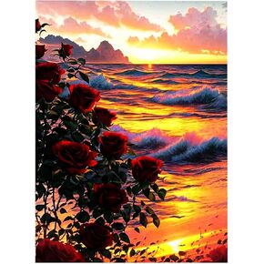 KYNBKLASS Diamond Art kit for Adults,Sunflower 5D Full Drill DIY Art Craft Kit, Flower Diamond Art for Home Wall Decor, Complete Accessories & Tools (Relaxation/Gifts)