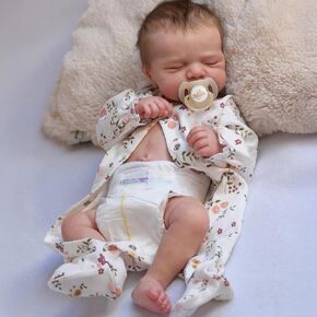 ADFO Reborn Baby Dolls Girl 17 Inches Realistic Baby Doll with Soft Cloth Body Sleeping Cute Real Life Baby Dolls with Toy Accessories for Kids Age 3 4 5 6 7