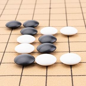 مجموعة مزدوجة المحدب melamine go stone مجموعة 361pcs مع حقيبة حجرية و Go Board ، لعبة اللاعب 2 لاعبين