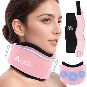 Atsuwell Neck Braces for Neck Pain and Support, Soft Neck Brace Cervical Collar for Women Men, Reusable Neck Support Brace for Hot Cold Therapy, Ice Wrap for Neck Surgery, Correct Posture, Sleeping