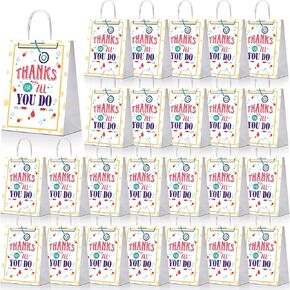 Zonon 24 PCS ممرضات Week Gift Furse Bags شكرًا على حقائب Goody مع مقبض لتقدير حفل التخرج الطبي CNA ، 10.6 × 8.3 × 4.3 بوصة (نمط أنيق)