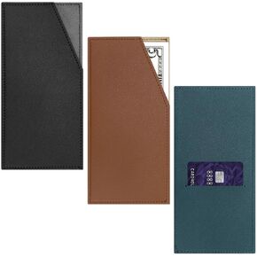 Sekenow 3 Pack Wallet Slim Cash Wallet ، Pu Leather Money and Card Holder ، منظم مغلف الأموال الأنيق لإعادة الاستخدام لخصوصات الفاتورة بالدولار نساء الرجال ، الأسود+اللون الأسود+الأخضر الداكن