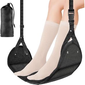 Foot Hammock for Plane Travel - Travel Essentials for Flying, Airplane Foot Hammock，Airplane Footrest for Under Desk at Work, Comfortable Footrest for Relaxation & Leg Support on Long Flights